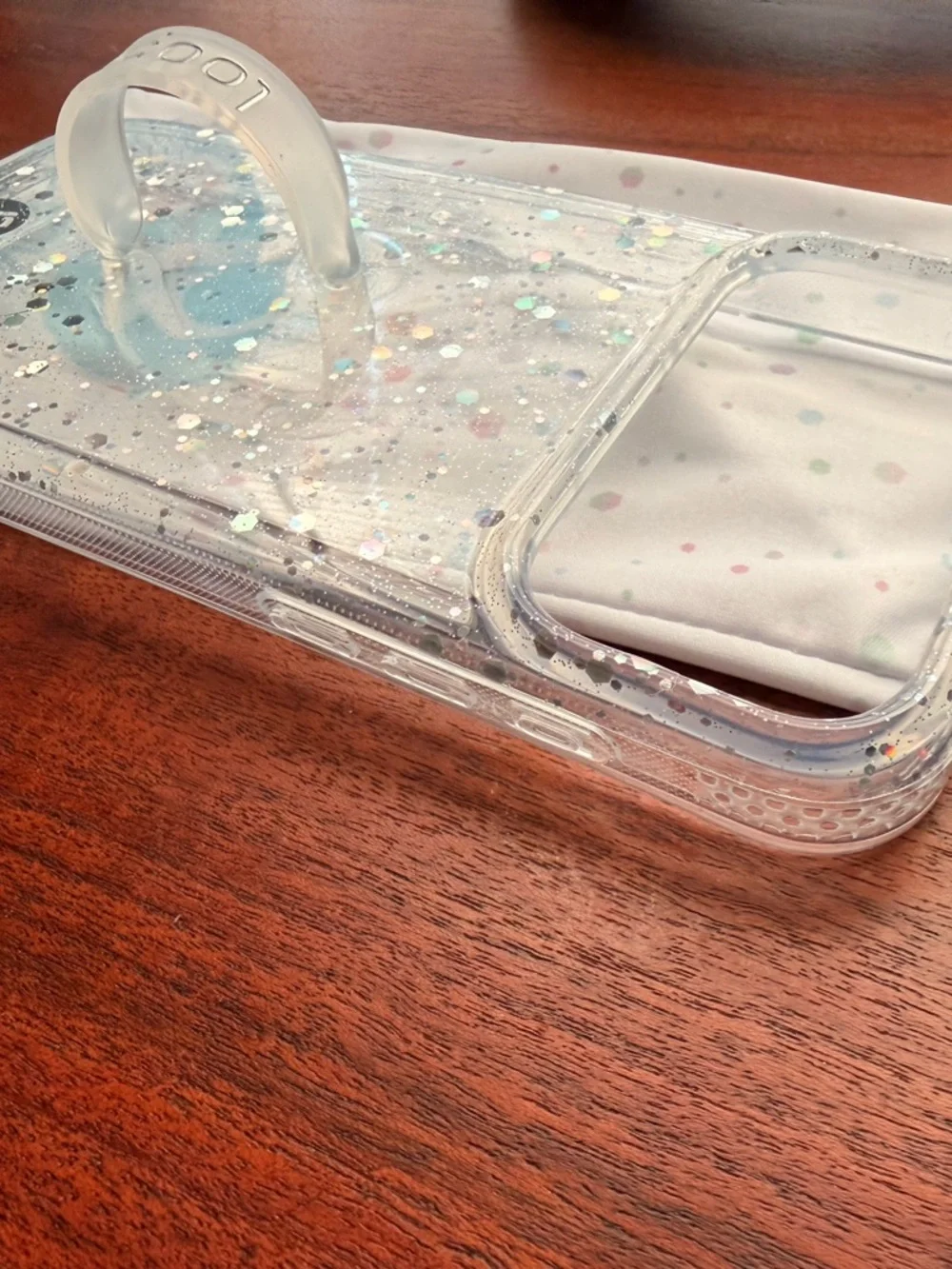 Loopy Case Clear Holographic Glitter Phone Case with Loopy Grip - Iridescent - Picture 4 of 4